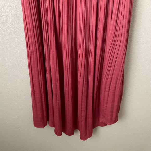Lane Bryant Dress Womens Size 22/24 Burnt Orange Midi Pleated Ruffle Tank A-Line - Picture 7 of 12